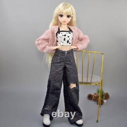 1/3 BJD Doll Toy 24 inch Girl Doll with Fashion Clothes Suit Blonde Wigs Full Set