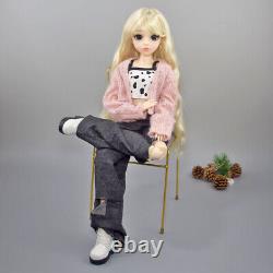 1/3 BJD Doll Toy 24 inch Girl Doll with Fashion Clothes Suit Blonde Wigs Full Set