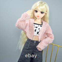 1/3 BJD Doll Toy 24 inch Girl Doll with Fashion Clothes Suit Blonde Wigs Full Set