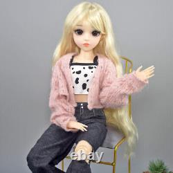 1/3 BJD Doll Toy 24 inch Girl Doll with Fashion Clothes Suit Blonde Wigs Full Set