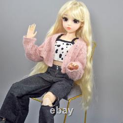 1/3 BJD Doll Toy 24 inch Girl Doll with Fashion Clothes Suit Blonde Wigs Full Set