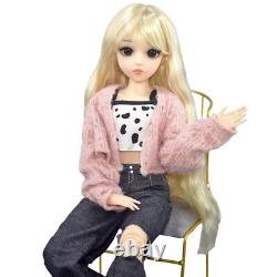 1/3 BJD Doll Toy 24 inch Girl Doll with Fashion Clothes Suit Blonde Wigs Full Set