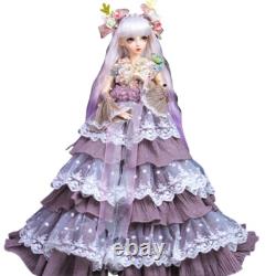 1/3 BJD Doll Toy 24 inch Girl Doll withHandmade Dress Shoes Gradient Wigs Full Set