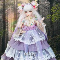 1/3 BJD Doll Toy 24 inch Girl Doll withHandmade Dress Shoes Gradient Wigs Full Set