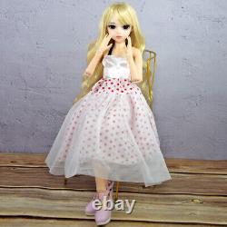 1/3 BJD Doll Toy Cute Girl Doll Long Wavy Blonde Wigs Makeup Full Set Finished