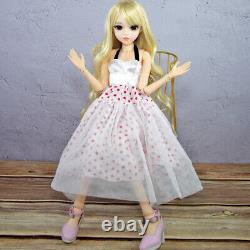 1/3 BJD Doll Toy Cute Girl Doll Long Wavy Blonde Wigs Makeup Full Set Finished