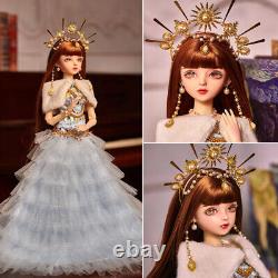 1/3 BJD Doll Toy Full Set Pretty 24 Girl Doll Dress Clothes Wigs Upgrade Makeup