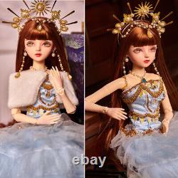 1/3 BJD Doll Toy Full Set Pretty 24 Girl Doll Dress Clothes Wigs Upgrade Makeup