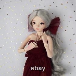 1/3 BJD Doll Toy Full Set including 24 Doll Dress Hair Accessories Face Makeup