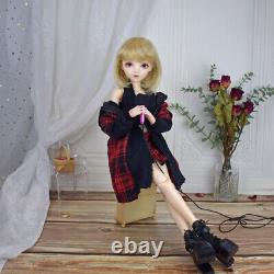 1/3 BJD Doll Toy Full Set including 24 Girl Doll Clothes Dress Shoe Face Makeup