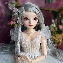 1/3 BJD Doll Toy Full Set including 24in Girl Doll White Dress Face Makeup Shoes