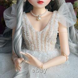 1/3 BJD Doll Toy Full Set including 24in Girl Doll White Dress Face Makeup Shoes