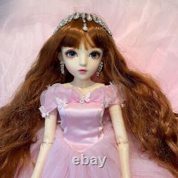 1/3 BJD Doll Toy Full Set including Pink Wedding Dress Blue Eyes Upgrade Makeup