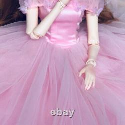 1/3 BJD Doll Toy Full Set including Pink Wedding Dress Eye Upgrade Makeup Pretty