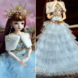 1/3 BJD Doll Toy Full Set with 24 Girl Doll Dress Shoes Wigs Handpainted Makeup
