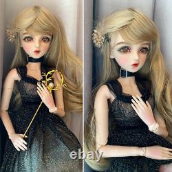1/3 BJD Doll Toy Girl Doll with Glitter Dress Eyes Handpainted Makeup Full Set