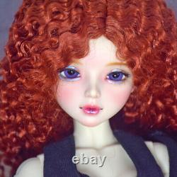 1/3 BJD Doll Toy Long Curly Dark Orange Wigs Full Set Doll Finished Realistic