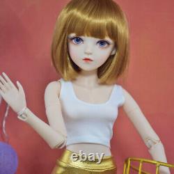 1/3 BJD Doll Toy Removeable Vest Pants Shoes Wigs Eyeballs Full Set Girl Doll