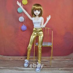 1/3 BJD Doll Toy Removeable Vest Pants Shoes Wigs Eyeballs Full Set Girl Doll