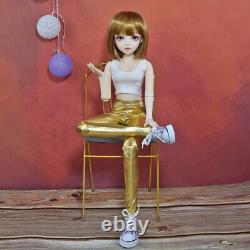 1/3 BJD Doll Toy Removeable Vest Pants Shoes Wigs Eyeballs Full Set Girl Doll