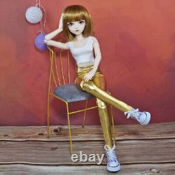 1/3 BJD Doll Toy Removeable Vest Pants Shoes Wigs Eyeballs Full Set Girl Doll