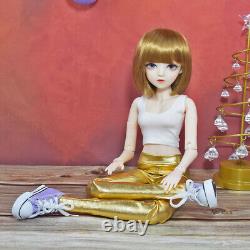 1/3 BJD Doll Toy Removeable Vest Pants Shoes Wigs Eyeballs Full Set Girl Doll