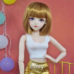 1/3 BJD Doll Toy Removeable Vest Pants Shoes Wigs Eyeballs Full Set Girl Doll