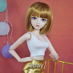 1/3 BJD Doll Toy Removeable Vest Pants Shoes Wigs Eyeballs Full Set Girl Doll