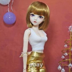 1/3 BJD Doll Toy Removeable Vest Pants Shoes Wigs Eyeballs Full Set Girl Doll