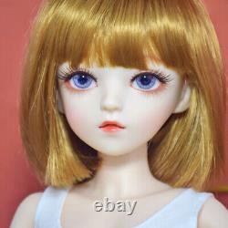 1/3 BJD Doll Toy Removeable Vest Pants Shoes Wigs Eyeballs Full Set Girl Doll