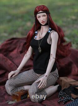 1/3 BJD Doll Women Female Resin Movable Joints Eyes Red Hair Clothes Girls Toys