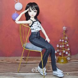 1/3 BJD Fashion Doll 18 Joints Girl Body with Vest Pants Shoes Wigs Full Set Toy