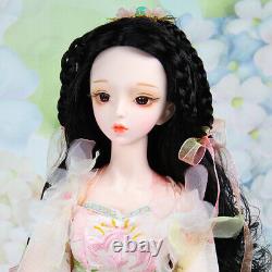 1/3 Ball Joint Doll BJD Face Makeup Girl Full Set Outfit Kids Birthday Gift Toy