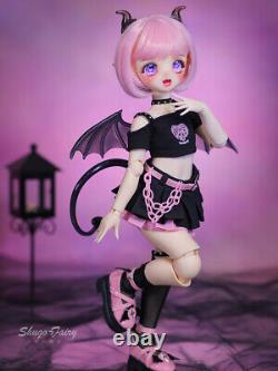 1/4 BJD Cartoon Doll SD Resin Eyes Face Makeup Girls Toy XMAS Gift Wings Clothes