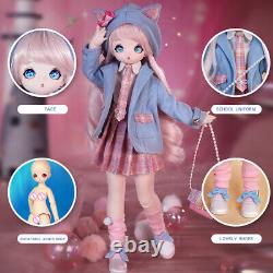 1/4 BJD Doll 16 inch Height Toy with Full Set Clothes Shoes Changeable Eyes Wigs