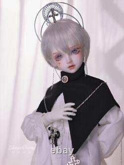 1/4 BJD Doll Boy Resin Ball Jointed Body Eyes Face Makeup Wig Crown Full Set Toy