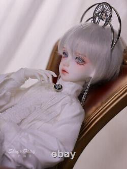 1/4 BJD Doll Boy Resin Ball Jointed Body Eyes Face Makeup Wig Crown Full Set Toy