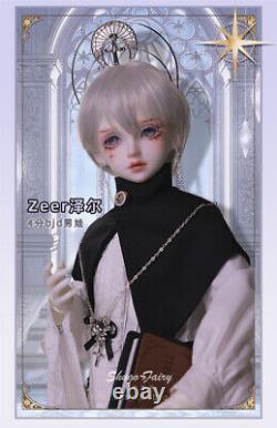 1/4 BJD Doll Boy Resin Ball Jointed Body Eyes Face Makeup Wig Crown Full Set Toy