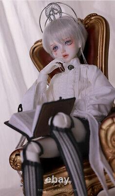 1/4 BJD Doll Boy Resin Ball Jointed Body Eyes Face Makeup Wig Crown Full Set Toy