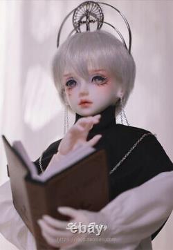 1/4 BJD Doll Boy Resin Ball Jointed Body Eyes Face Makeup Wig Crown Full Set Toy