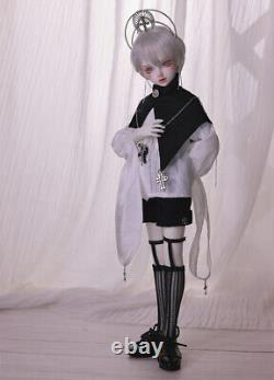 1/4 BJD Doll Boy Resin Ball Jointed Body Eyes Face Makeup Wig Crown Full Set Toy