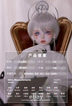 1/4 BJD Doll Boy Resin Ball Jointed Body Eyes Face Makeup Wig Crown Full Set Toy