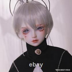 1/4 BJD Doll Boy Resin Ball Jointed Body Eyes Face Makeup Wig Crown Full Set Toy