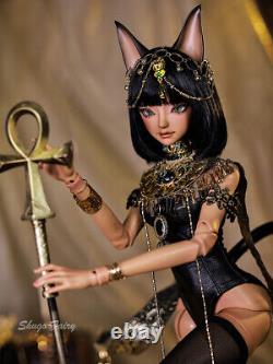1/4 BJD Doll Girl Female Resin Animal Body Eyes Wig Clothes Fantasy Toy Full Set