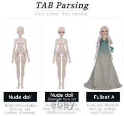 1/4 BJD Doll Girl Women Resin Ball Joints Body Eyes Wig Outfit Toy Gift FULL SET