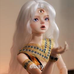 1/4 BJD Doll Girl Women Resin Gift Full Set Outfit 3 Eyes Makeup Wigs Hair Toy