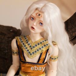 1/4 BJD Doll Girl Women Resin Gifts Full Set Outfit 3 Eyes Makeup Wigs Hair Toys