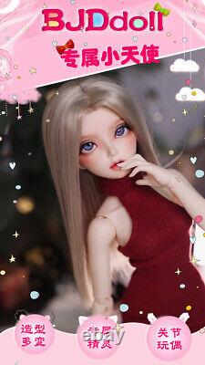 1/4 BJD Doll Minifee Ball Jointed Girl Eyes Faceup Wig Clothes Bare/Full Set Toy