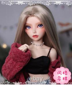 1/4 BJD Doll Minifee Ball Jointed Girl Eyes Faceup Wig Clothes Bare/Full Set Toy