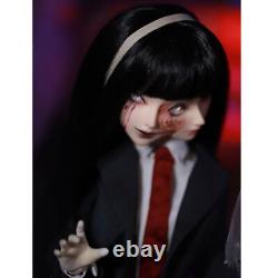 1/4 BJD Doll Resin Half Grimace Girl Eyes 2 Face Makeup Uniform Wig Full Set Toy